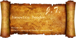 Janovics Teodor névjegykártya
